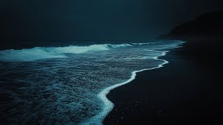 Nighttime Beach Waves  Relaxing Sleep Sounds and Stress Relief Improves Concentration [upl. by Ahsillek]