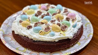 Deliziosa e Simpatica Torta di Pasqua TORTA AL CIOCCOLATO CON OVETTI COLORATI  torta da 24 cm [upl. by Atilek]