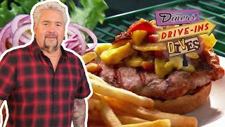 Guy Eats Alligator amp Kangaroo Burgers in San Diego  Diners DriveIns and Dives  Food Network [upl. by Egreog]