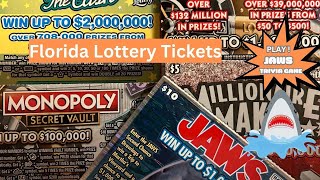 Scratching Florida Lottery Tickets with Massachusetts JAWS Trivia subscribe lottery shark [upl. by Barra746]