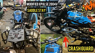 Fully Modified Hero Xpulse 200 4v For Touring Crash GuradSaddle stay Hazard Tail Tidy YT VLOGS [upl. by Eeldivad]