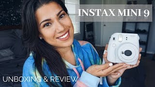 Fujifilm Instax Mini 9 Smokey White Unboxing and Review [upl. by Einnov325]