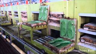 Hot amp Cold EVA Second Moulding Machine for Making Phylon Sole [upl. by Natsirc857]