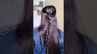 Braid Ponytail Hairstyle 🥰 hairstyle braids hair hairtutorial [upl. by Bertasi]