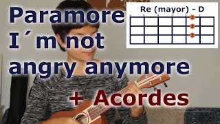 I´m not angry anymore  Ukelele Cover   Acordes [upl. by Nomsed]