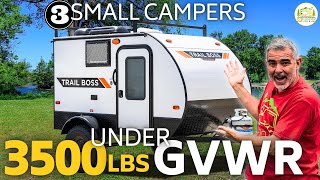 3 Small Camper Trailers Under 3500lbs  No Bathrooms  2024 Models [upl. by Figone]