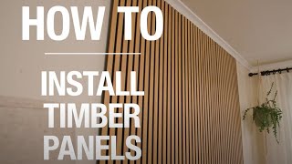 How To Install Timber Wall Panels  Bunnings Warehouse [upl. by Janos646]