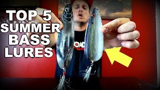 TOP 5 SUMMER BASS FISHING LURES  Deep Water Tips [upl. by Hsiri]