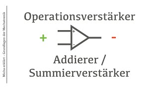 Operationsverstärker  AddiererSummierverstärker [upl. by Ellehcsar15]