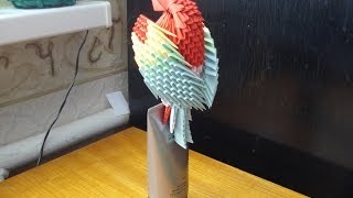 How to make a 3D origami Parrot [upl. by Sculley]