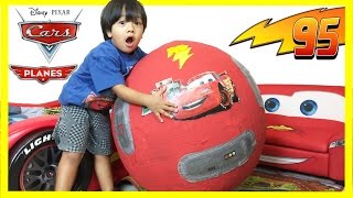 GIANT Lightning McQueen Egg Surprise with 100 Disney Cars Toys [upl. by Amla510]