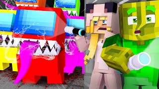 24 STUNDEN bei AMONGUSEXE ÜBERNACHTEN  Minecraft MONSTER VILLA [upl. by Twelve]