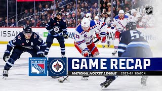 Rangers  Jets 1030  NHL Highlights 2023 [upl. by Hannazus]