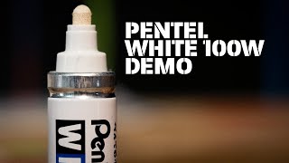 Pentel White 100W Marker Demo [upl. by Schmidt132]