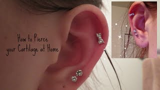 How I Pierced my Cartilage at Home Safely  Alyssa Nicole [upl. by Joshia]