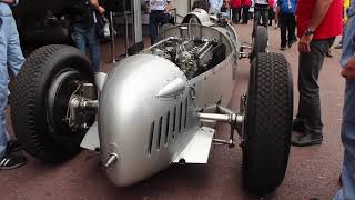 Auto Union Type C V16 Sound In Action  Monaco Historic Grand Prix  Auto Union Audi 16 Cilindros [upl. by Wiggins]