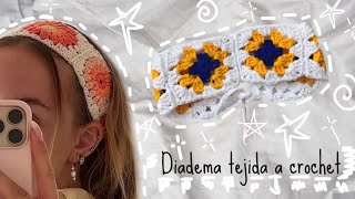 Diadema de grannys crochet  granny headband crochet [upl. by Hellene231]