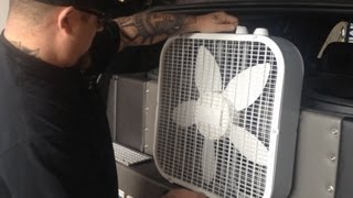 Box Fan vs BASS  Full Speed blade stop  Tremendous BASS 148 Chevy Tahoe 4 18s 30000 watts [upl. by Semaj]