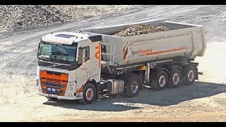 Volvo FH trucks and Liebherr 566 [upl. by Fonz]