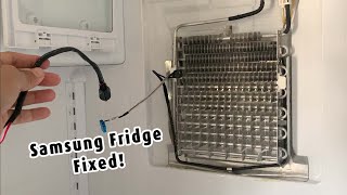 Samsung Refrigerator  Thermostat and Defrost Heater Removal and Replacement [upl. by Cowey33]