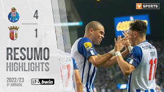 Highlights  Resumo FC Porto 41 SC Braga Liga 2223 8 [upl. by Borlow]