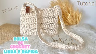 Tutorial INCRÍVEL dessa Bolsa de Croche PERFEITA e Linda  Muito Facil e Rapida  VOCÊ PRECISA DELA [upl. by Ynafets346]