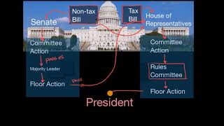 Diagramming how a bill becomes a law in the US [upl. by Evania]