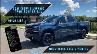 Chevy Silverado Trail Boss LT 53L Performance Mods amp Personalization 3 months old [upl. by Annais]