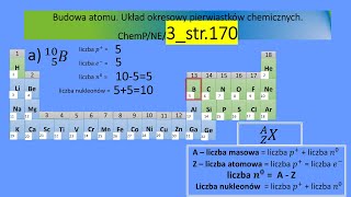 3str170 Ustal liczbę protonów neutronów nukleonów i elektronów w atomach pierwiastków chemicznych [upl. by Ayk]