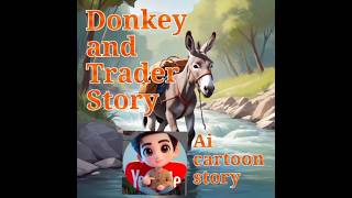 Lazy donkey and the clever trader shortstory shorts donkeys story for kids ai cartoon story [upl. by Lemor]