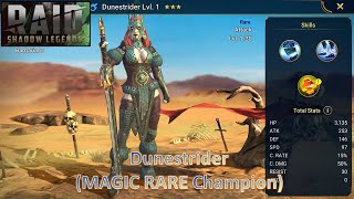 \ RAID Shadow Legends  Unlocking Dunestrider MAGIC RARE Champion [upl. by Refinnaj]