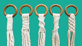 5 formas de empezar un PORTAMACETAS macrame principiantes  5 Ways To Start a Macrame Plant Hanger [upl. by Bena580]