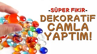 Dekoratif cam parçaları ile beton saksı yapımı betonsaksı diy kendinyap cam saksı geridönüşüm [upl. by Merola986]