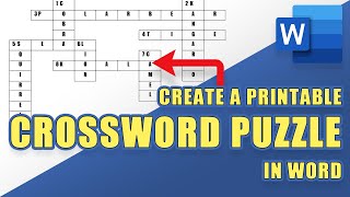 HOWTO Create Your Own Printable CROSSWORD PUZZLE In Microsoft Word [upl. by Alfi]