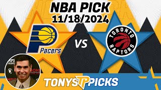 Indiana Pacers vs Toronto Raptors Pick 111824 NBA Pick Today [upl. by Yeoz]