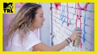 Kristen McAtee Tries Street Art 🎨 w Risk  Tries It  TRL [upl. by Greenburg]