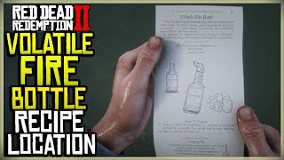 WHERE TO FIND THE VOLATILE FIRE BOTTLE RECIPE  RED DEAD REDEMPTION 2 EXACT LOCATION [upl. by Woody]