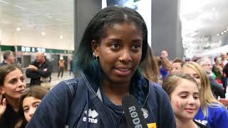 Mondiali femminili 2018 la felicità di Sylla e del CT Mazzanti a Malpensa [upl. by Atinehs865]