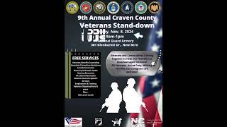 9th Annual Craven County Veterans Standdown on November 8th [upl. by Yarak]