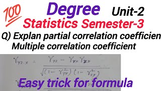 Define Partial correlation coefficient and Multiple correlation coefficientDegree semester3 [upl. by Genie]