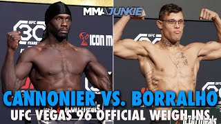 UFC on ESPN 62 Cannonier vs Borralho Official WeighIns  Live from Las Vegas Fri 12 pm ET [upl. by Lowell788]