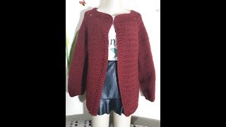 Blusa de Frio em Crochê tam M abertacom passo a passocardigan em crochê 22 aldacilenecrochê [upl. by Perseus]