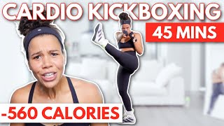 Cardio Kickboxing Workout to Burn Fat at Home  45 Minute Low Impact HIIT Workout  growwithjo [upl. by Nerrej]