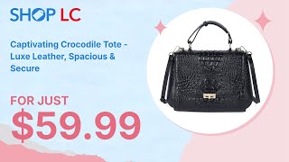 Black Crocodile Pattern Leather Tote Bag with Adjustable Strap 125quotx35quotx88quot [upl. by Sofko535]