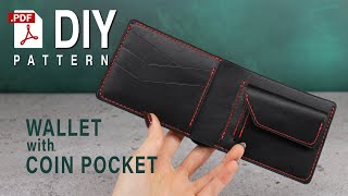 DIY pattern Bifold wallet with coin pocket  tutorial  asmr 6 [upl. by Hayyim942]