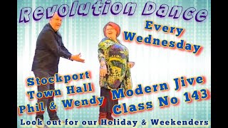 Modern Jive great Intermediate Moves Phil amp Wendy Easy amp Fun to learn Revolution Dance Class No143 [upl. by Mab]