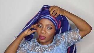 SIMPLE HOW TO TIE ASOOKE GELE FOR BEGINNERS STEP BY STEP GELE TYING TUTORIAL 2020  AMINA DANJUMA [upl. by Sedlik204]