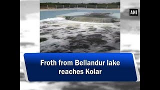 Froth from Bellandur lake reaches Kolar  Karnataka News [upl. by Nassi]