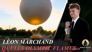 Swimmer Léon Marchand Quells the Paris Olympic Flames at Closing Ceremony [upl. by Javier]