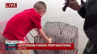 Crabbing in the midst of storm prep in Lafitte [upl. by Assel]